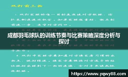 成都羽毛球队的训练节奏与比赛策略深度分析与探讨